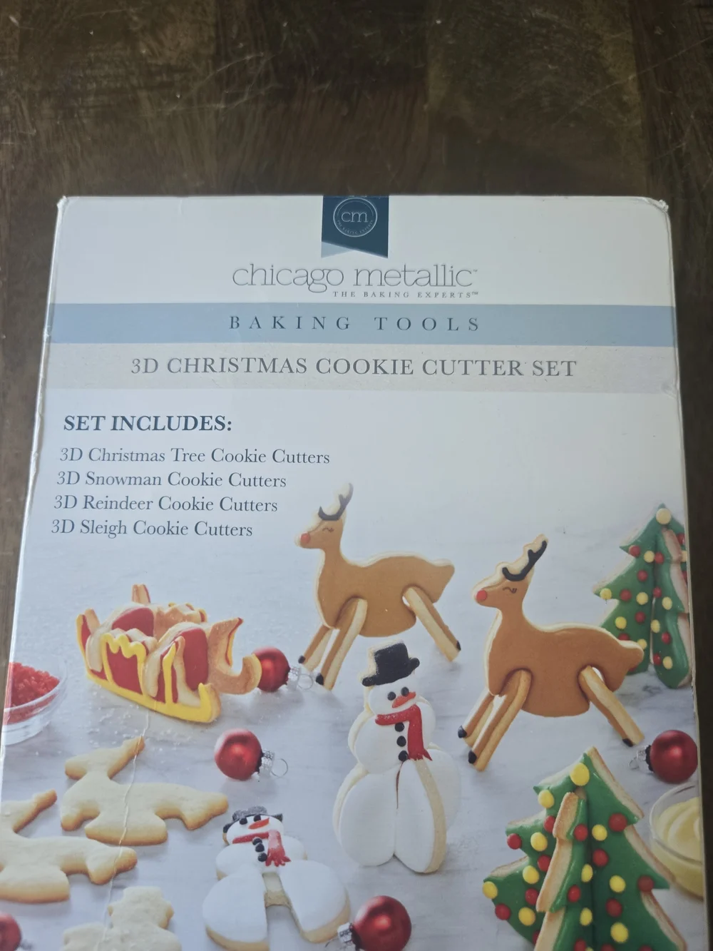 Chicago Metallic 3D Christmas Cookie Cutter Set - White/Brown/Green